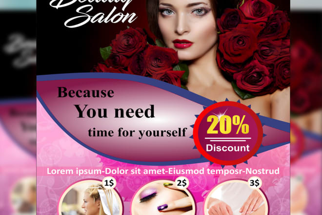 I will design unique beauty salon flyer posters