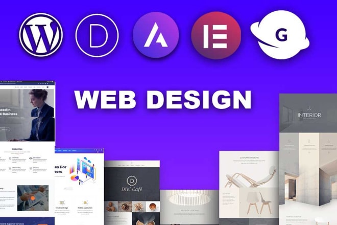 I will design wordpress website with divi, elementor, astra pro or genesis