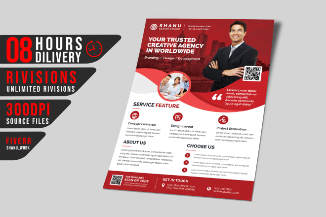 I will do a professional flyer brochure design in 08 hours