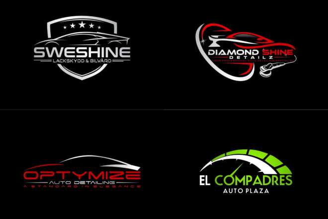 I will do auto detailing auto mobile and car wash logo design