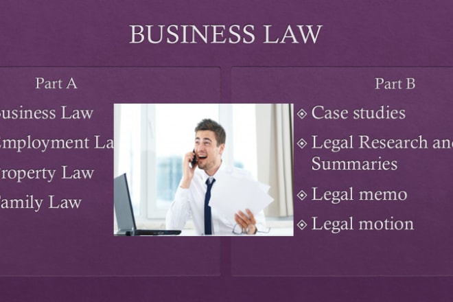 I will do business law, case studies, law essays and case briefs