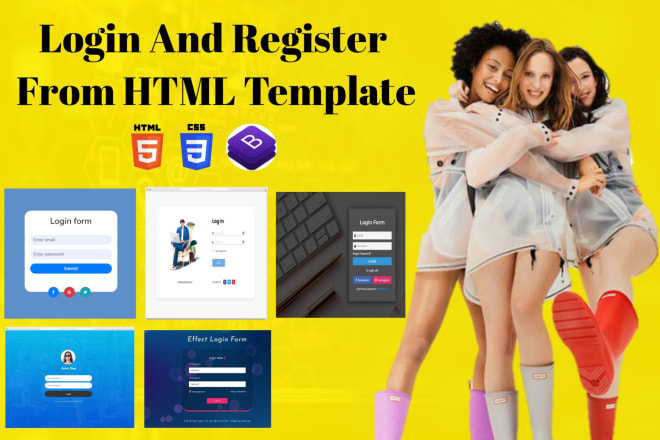 I will do creative login and register form desing