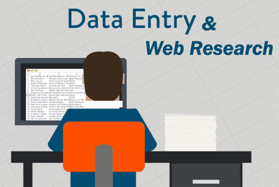 I will do data entry and web research