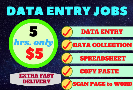 I will do data entry jobs