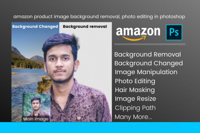 I will do face swap, image background removal, photo editing in photoshop