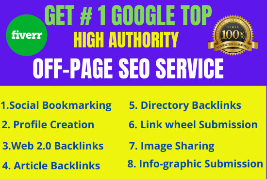I will do high quality backlinks and off page SEO on your website