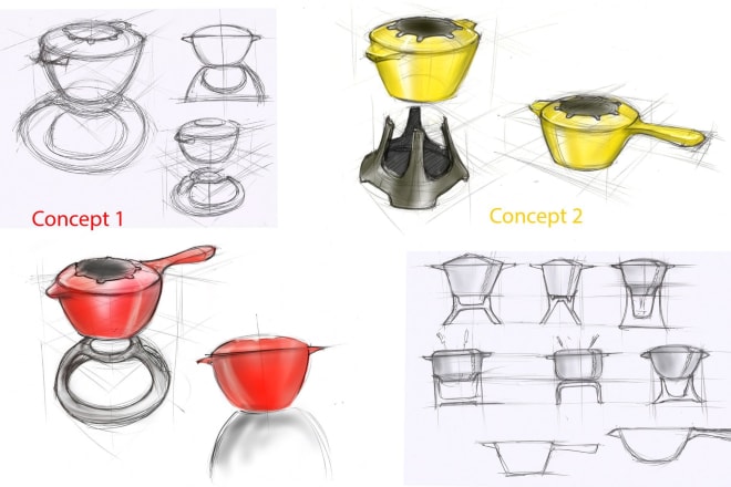 I will do industrial design concept sketches