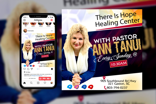 I will do instagram, fb, online, social media flyer, church flyers