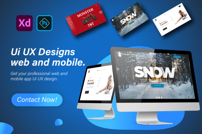 I will do UI UX designing for website and mobile app in adobe xd