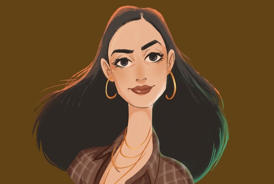 I will draw a cute and colorful cartoon portrait for you
