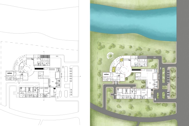 I will draw and render floor plan,site plan, elevation, section