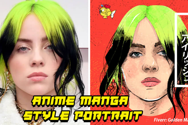 I will draw anime, manga art style of your portrait