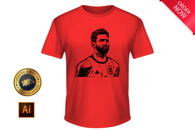 I will draw attractive portrait illustration vector and artistic t shirt designs