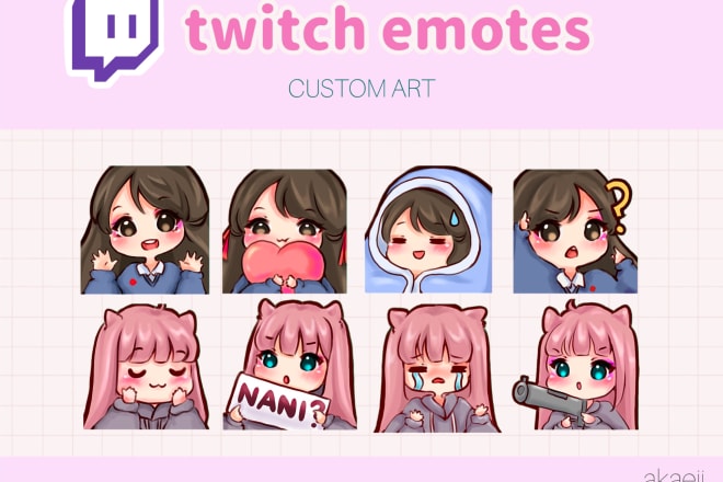 I will draw custom twitch emotes or sub badges