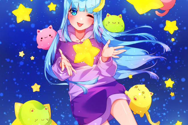 I will draw cute anime characters