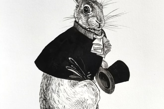 I will draw detailed ink illustrations