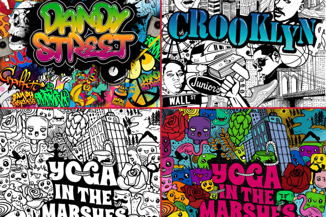 I will draw doodle art design in any topic