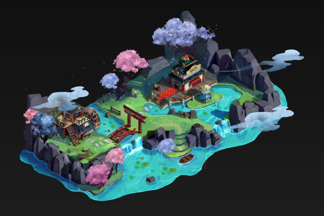 I will draw isometric art for you