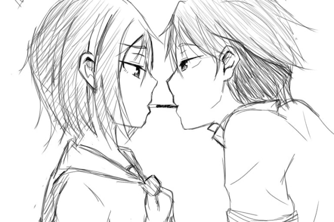 I will draw simple manga or anime sketch