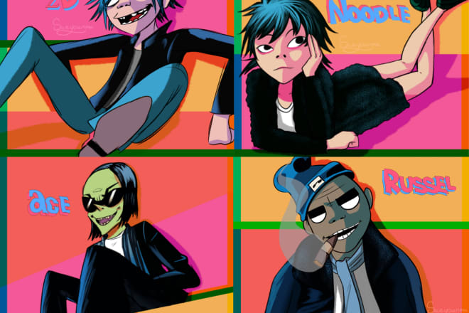 I will draw you in the gorillaz art style