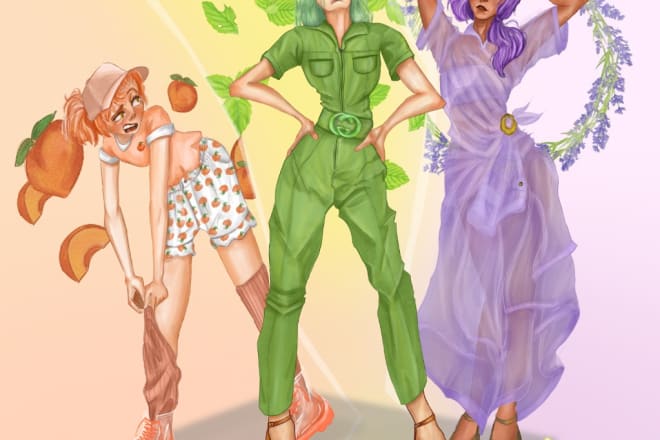 I will draw your character or group of characters