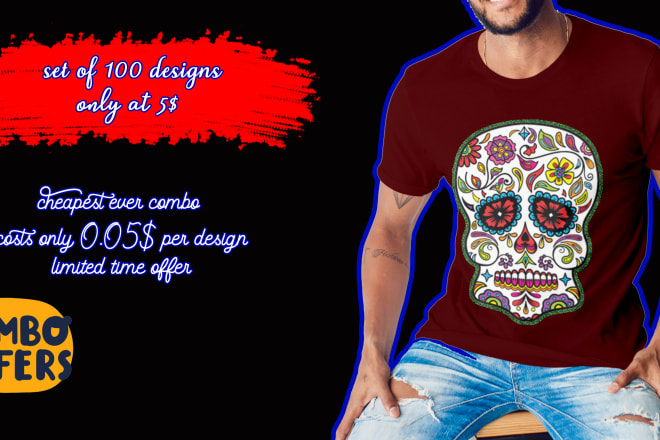 I will give bulk designs for t shirts at cheap rate