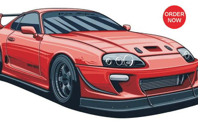 I will illustrate your amazing car, vehicle, or anything