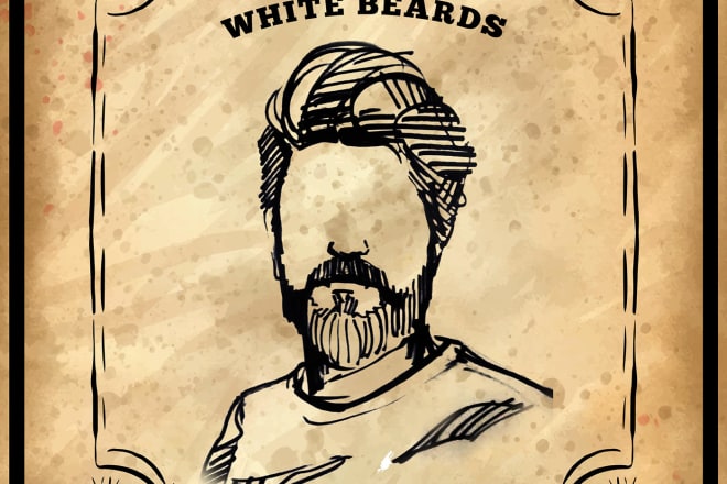 I will illustrated vintage wanted portrait poster