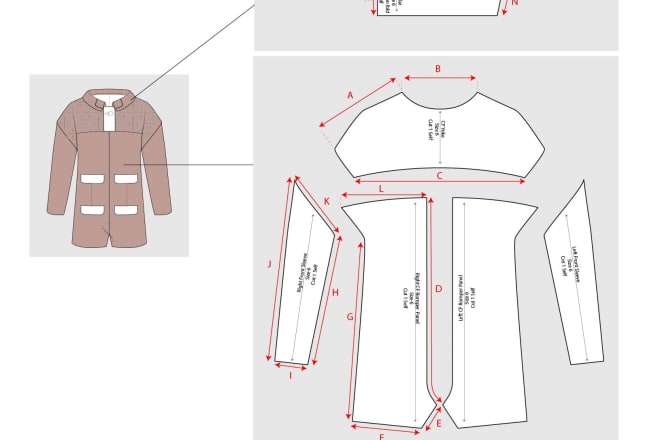 I will make clothing sewing pattern and grading