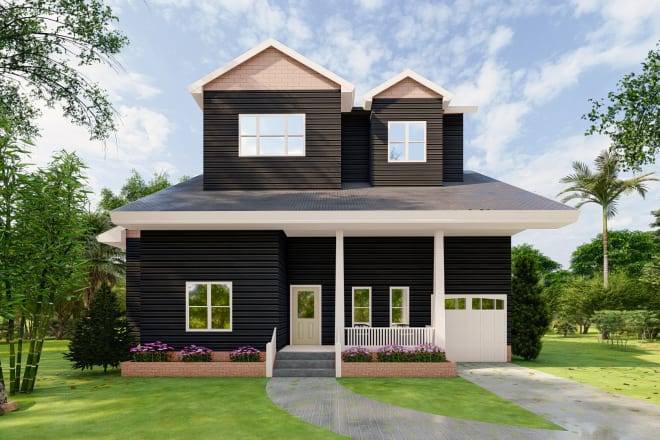 I will modeling and render realistic 3d exterior house or building