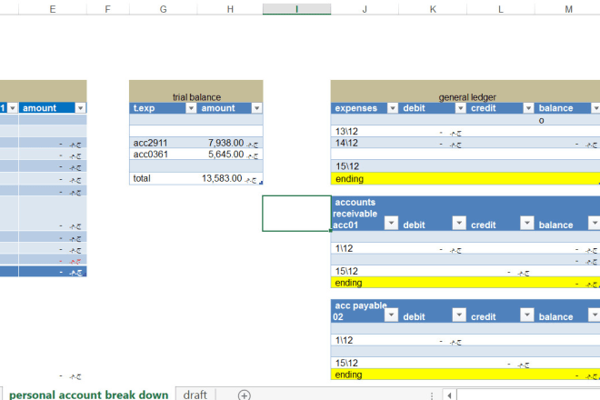 I will perform accounting, make feasibility studies and data entry process