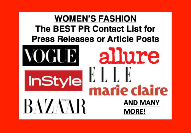 I will provide a womens fashion media contact list