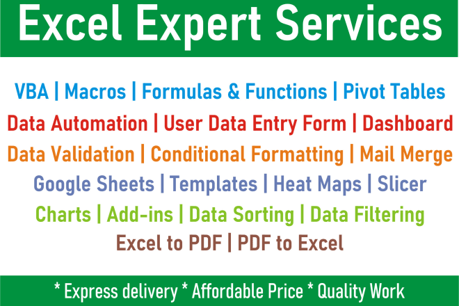 I will provide excel vba macro expert services