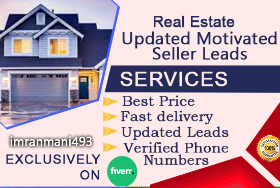 I will provide motivated seller real estate leads with skip tracing