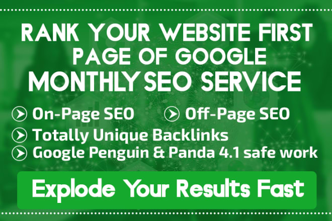 I will rank your website first page of google, monthly seo service