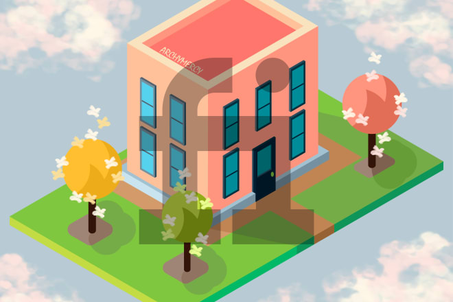 I will vectorize cute isometric art