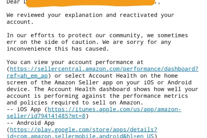 I will write amazon account suspension appeal letter plan of action asin reinstatement
