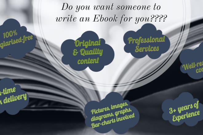 I will write an ebook on any genre including fiction, non fiction and biographies