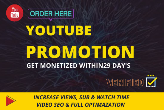 I will youtube promotion and channel monetization