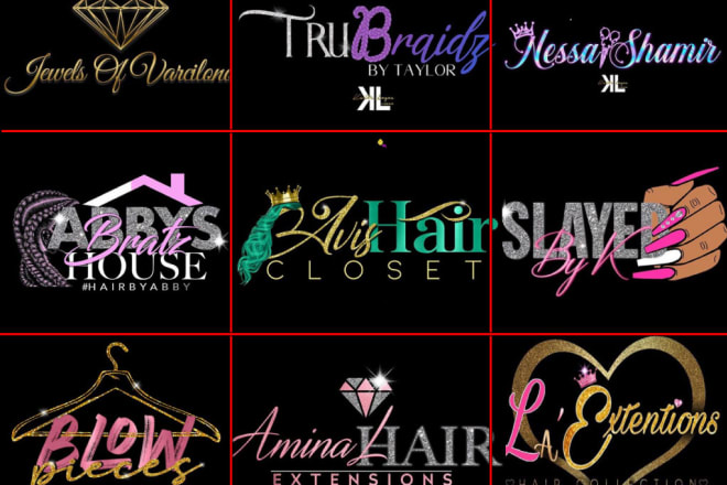 I will 3 eye lash, hair extensions and boutique logo design