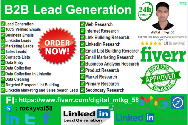 I will b2b lead gen, verified email and build targeted contacts list and info