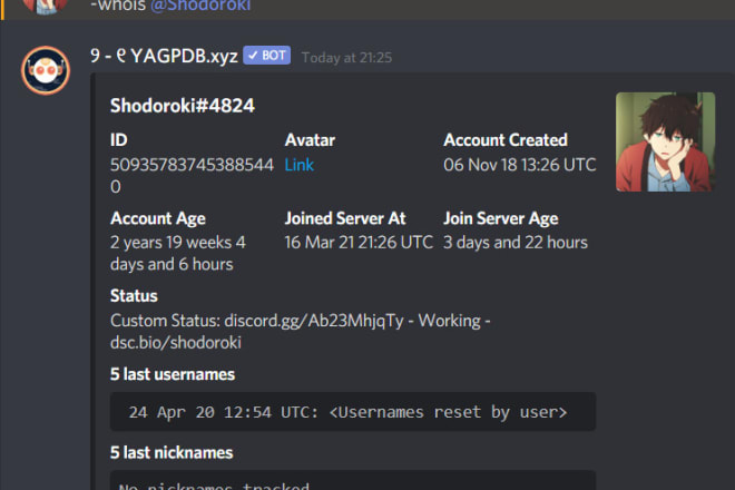 I will be your discord supporter, moderator or admin