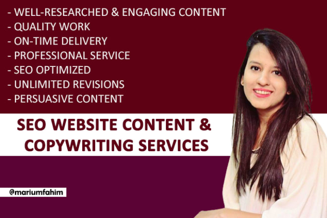 I will be your SEO website content writer and do web copywriting