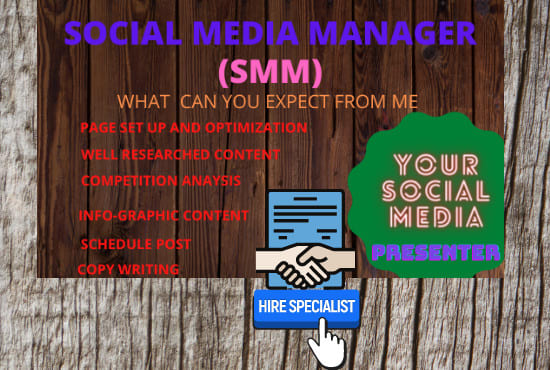 I will be your social media page manager and content creator