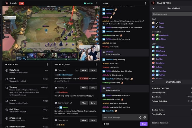 I will be your twitch or discord moderator with experience