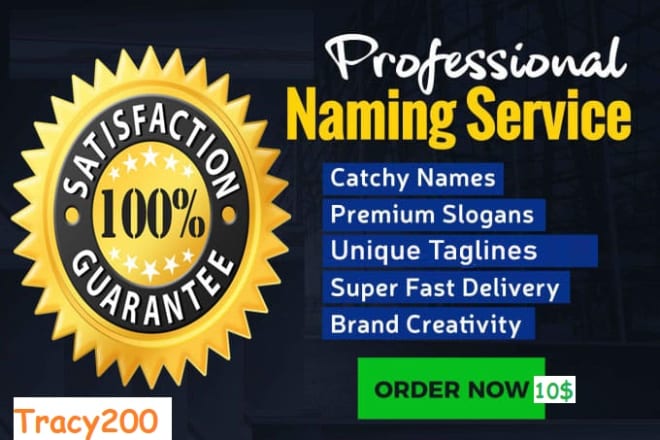 I will brainstorm amazing business name ideas or website domain names, taglines slogans