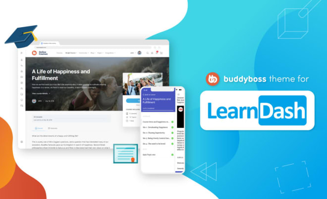 I will build a wordpress lms on learndash and buddyboss theme