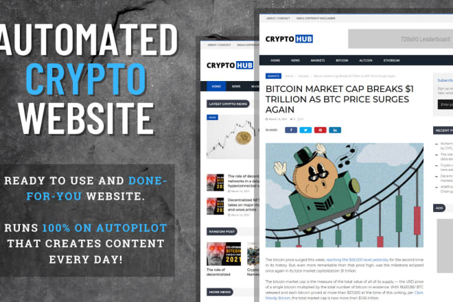 I will build an automated crypto niche website