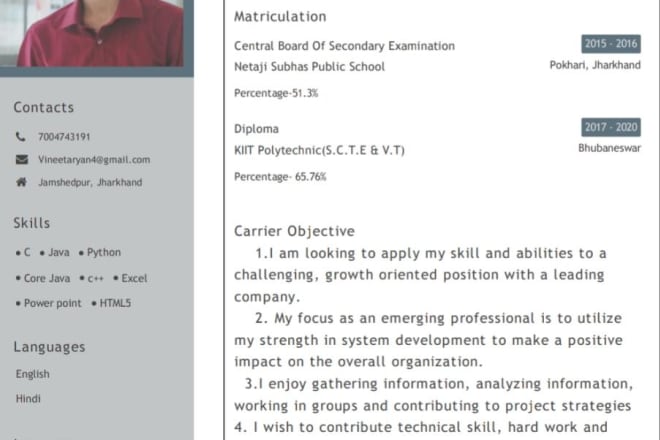 I will build professional CV creation and edit resume and cover letter