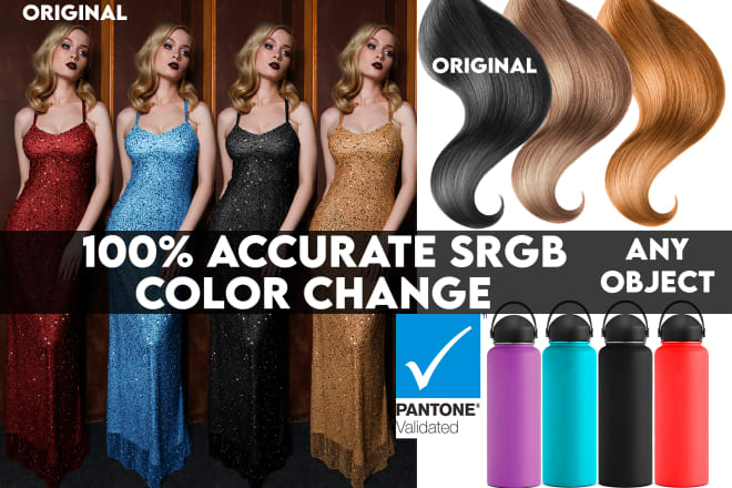 I will change color of object product and logo colour replacement